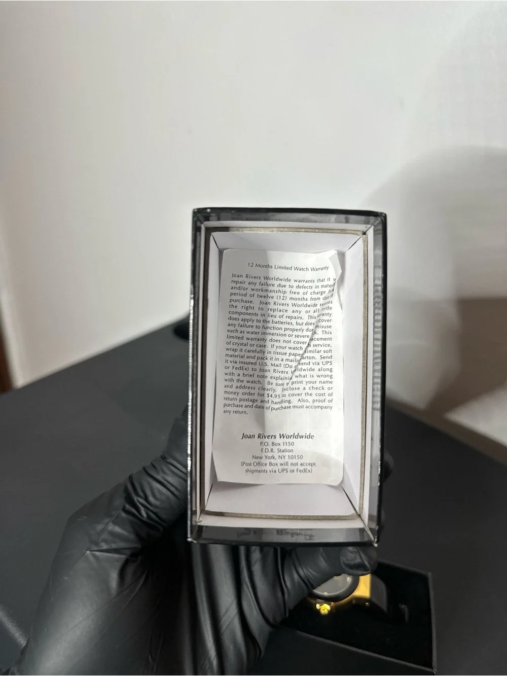 Joan Rivers Gold-Tone Watch with Black Dial